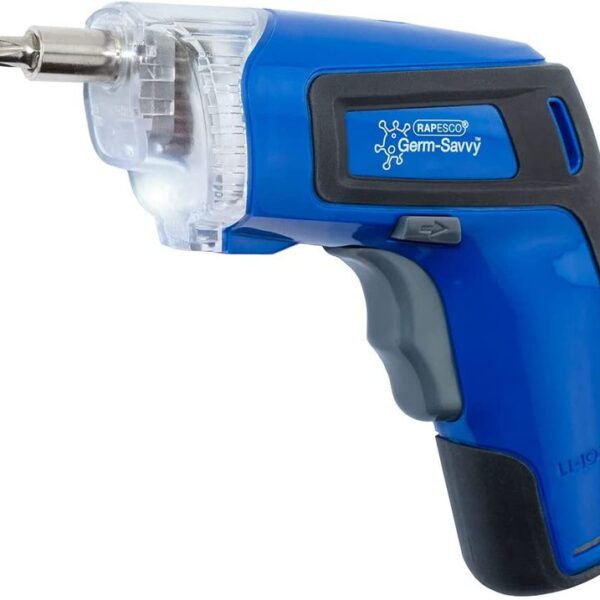 Rapesco Germ-Savvy Antibacterial Cordless Screwdriver 3.6V - Blue 1640