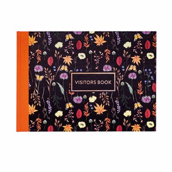 Pukka Pad Bloom Visitors Book A4 Black Floral 9687-BLM