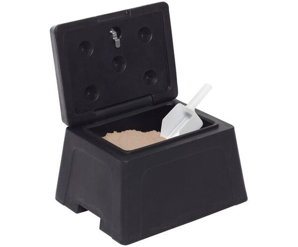 Grit Bin 25kg and 1 Plastic Scoop And 1 Bag Of Rock Salt 0108065