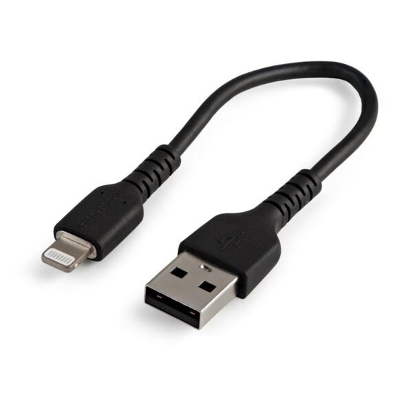 StarTech.com 15cm Durable USB A to Lightning Apple MFI Certified Cable Black