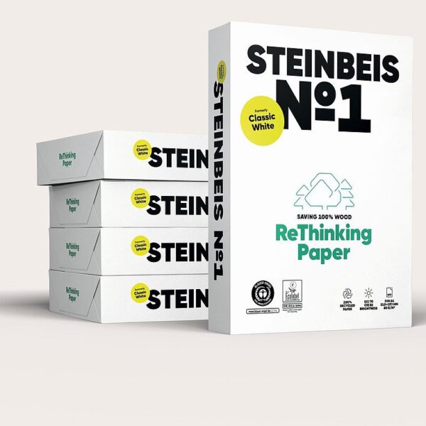 Steinbeis No.1 Paper A4 80gsm 100% Recycled Off White (Box of 5 Reams) - SCL2180