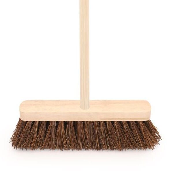 ValueX Broom Head Stiff Bassine 12 inches Wide Fitted With 4 Foot Wooden Handle - 0906214