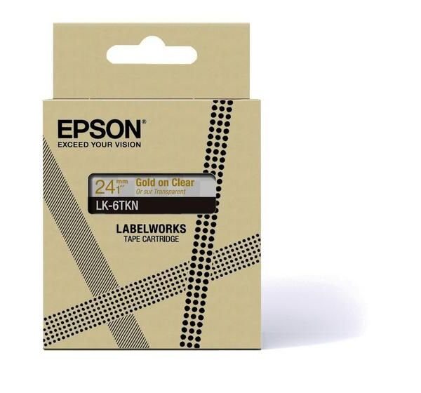 Epson LK-6TKN Gold on Metallic Clear Tape Cartridge 24mm - C53S672098