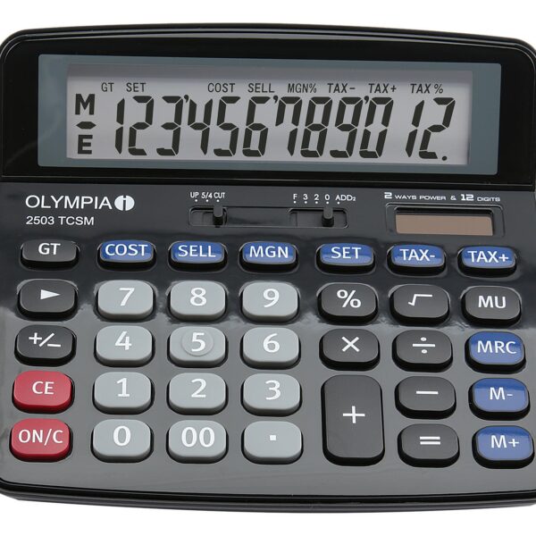 Olympia 2503 12 Digit Desk Calculator Black 40183
