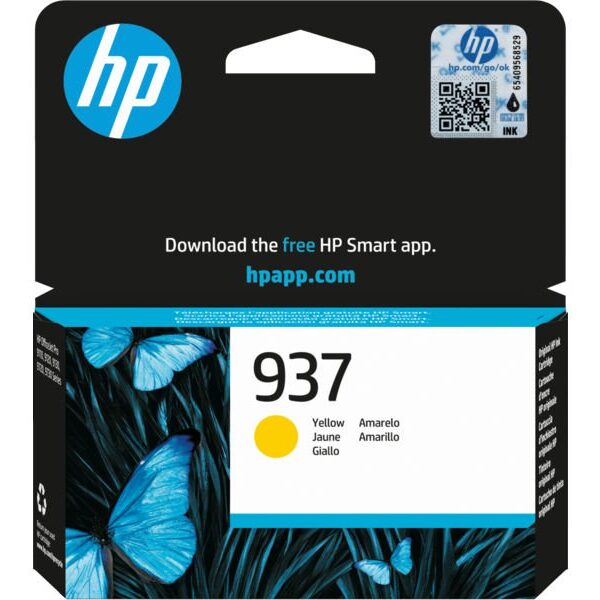 HP 937 Yellow Standard Ink Cartridge  800 Pages - 4S6W4NE