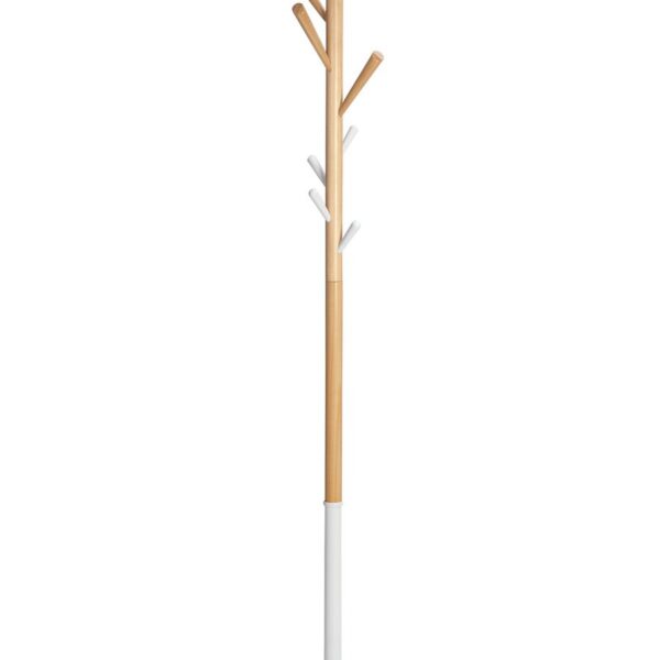 Alba Tree Coat Stand 8 Coat/Accessory Hooks Natural Wood/White - PMTREE BC