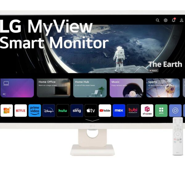 LG 27SR50F-W 27 Inch 1920 x 1080 Pixels Full HD IPS Panel HDMI USB Smart Monitor
