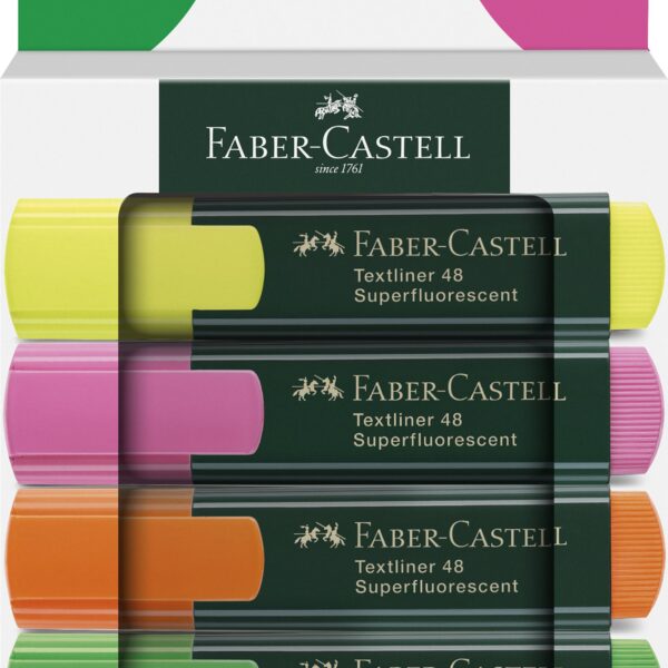Faber-Castell Highlighter Textliner 48 - Assorted Colours (Pack 4) - 254844