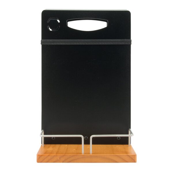 Securit Table Caddy Lacquered Wooden Base With Metal Framework Menu Holding Space Elastic Bands and Handle Includes Chalk Marker - CAD-TE