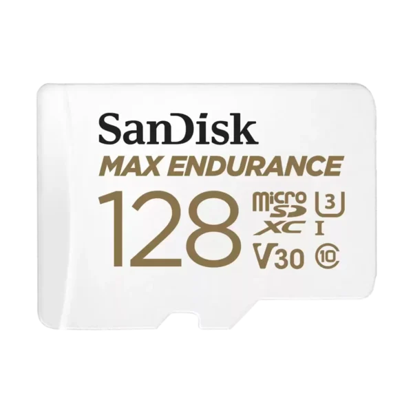 SanDisk MAX Endurance 128GB Class 10 UHS-I U3 V30 MicroSDXC Memory Card and Adapter