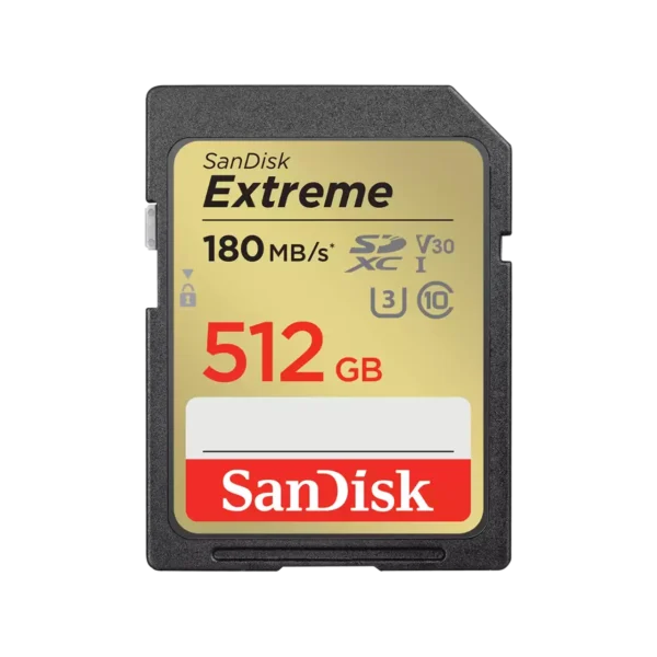 SanDisk Extreme 512GB Class 10 UHS-I U3 V30 SDXC Memory Card
