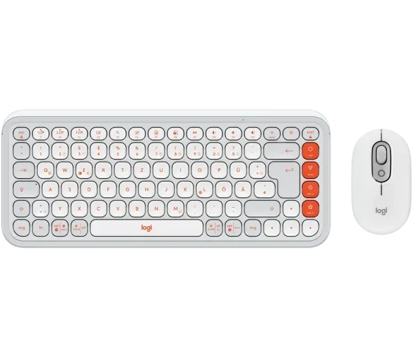 Logitech Pop Icon Combo Wireless Off White Keyboard and Mouse Set
