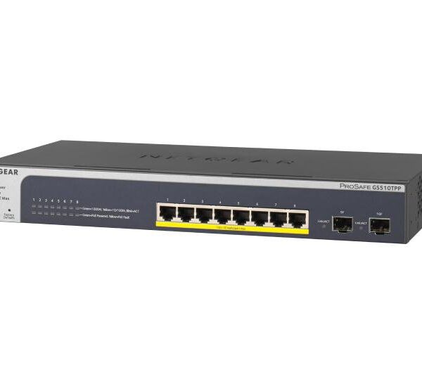 Netgear GS510TPP 8 Port Smart Managed Rackmountable Gigabit PoE+ Switch with 2 x SFP Ports