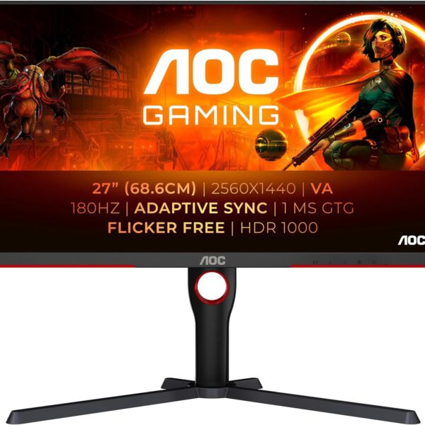 AOC G3 27 Inch 560 x 1440 Pixels Mini LED VA Panel HDMI DisplayPort Adaptive Sync Monitor