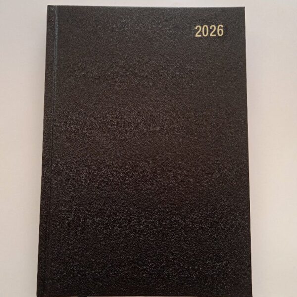 ValueX Desk Diary A5 2 Day Per Page 2026 Black - BUSA52 Black