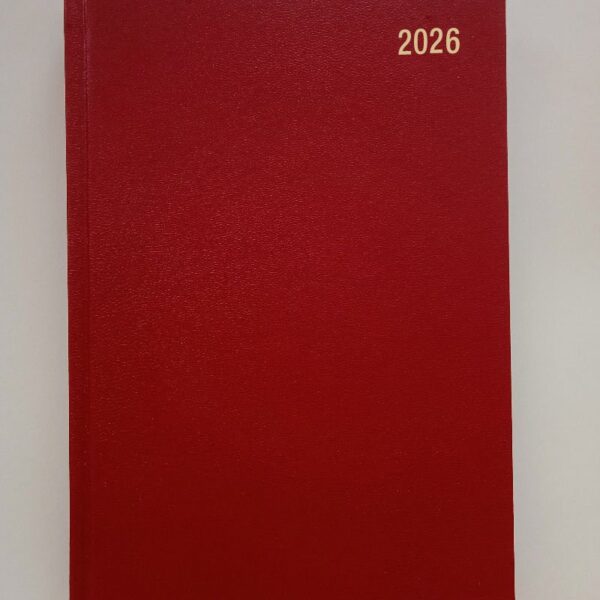ValueX Desk Diary A5 Day Per Page 2026 Burgundy - BUSA51 Burg