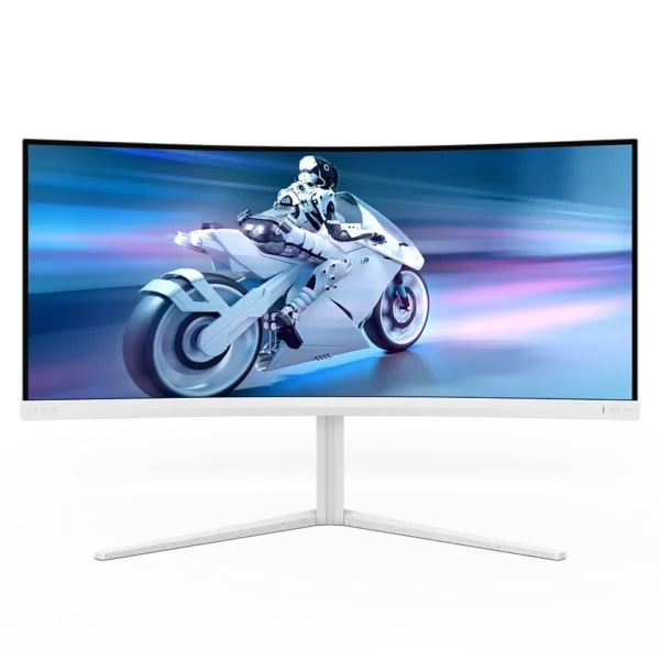 Philips Evnia 34M2C5501A 34 Inch 3440 x 1440 Pixels Wide Quad HD Fast VA HDMI DisplayPort White Curved Gaming Monitor