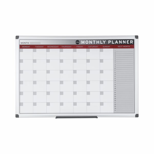 Bi-Office Month Magnetic Whiteboard Planner Aluminium Frame 900x600mm - GA0336170