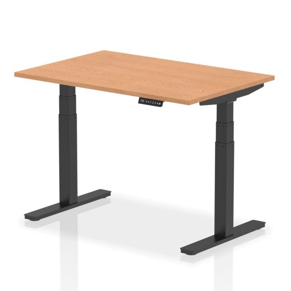 Dynamic Air 1200 x 800mm Height Adjustable Desk Oak Top Black Leg HA01201