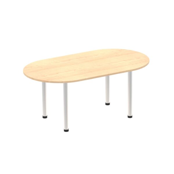 Dynamic Impulse 1800mm Boardroom Table Maple Top Silver Post Leg I000263