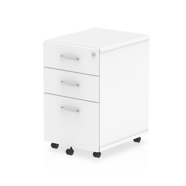 Impulse 3 Drawer Under Desk Pedestal White I001654