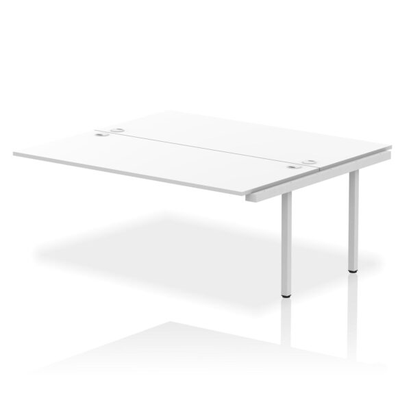 Dynamic Impulse W1800 x D1600 x H750mm Back to Back Bench Desk 2 Person Extension Kit White Finish Silver Frame - IB00429
