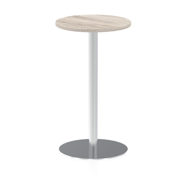 Dynamic Italia 600mm Poseur Round Table Grey Oak Top 1145mm High Leg ITL0117