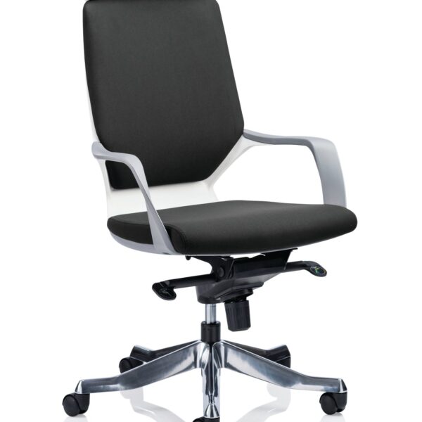 Xenon White Shell High Back Black Fabric KC0226