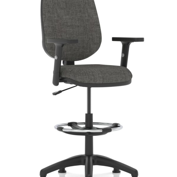 Eclipse Plus I Charcoal Chair With Adjustable Arms With Hi Rise Kit KC0248