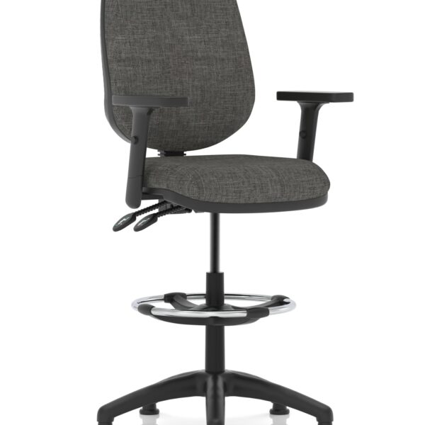 Eclipse Plus II Chair Charcoal Adjustable Arms Hi Rise Kit KC0260