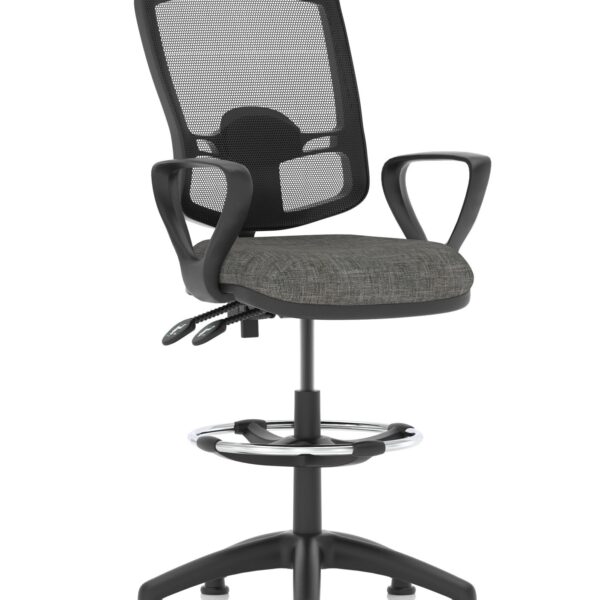 Eclipse Plus II Mesh Deluxe Chair Charcoal Loop Arms Hi Rise Kit KC0317