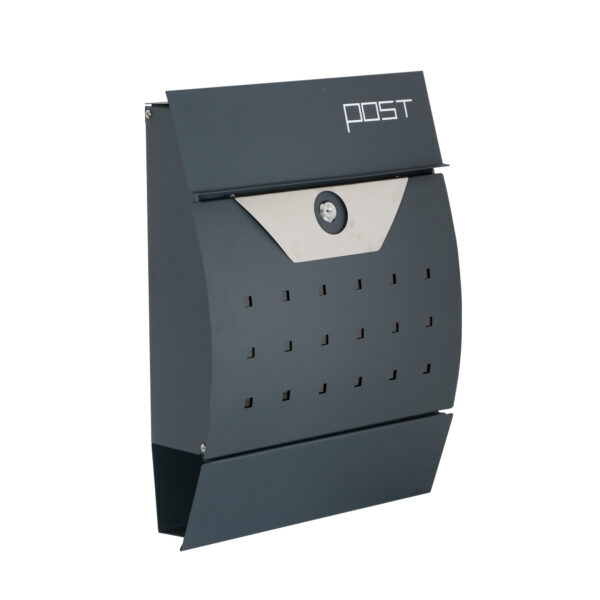 Phoenix Estilo Front Loading Letter Box Graphite Grey with Key Lock - MB0122KA