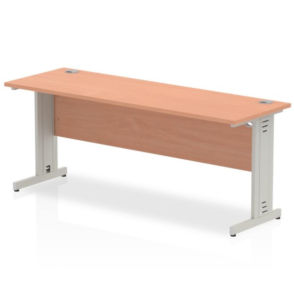 Impulse 1800 x 600mm Straight Desk Beech Top Silver Cable Managed Leg MI001762