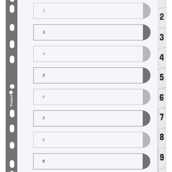 Exacompta Index 1-10 A4 160gsm Card White with White Mylar Tabs - MWD1-10Z