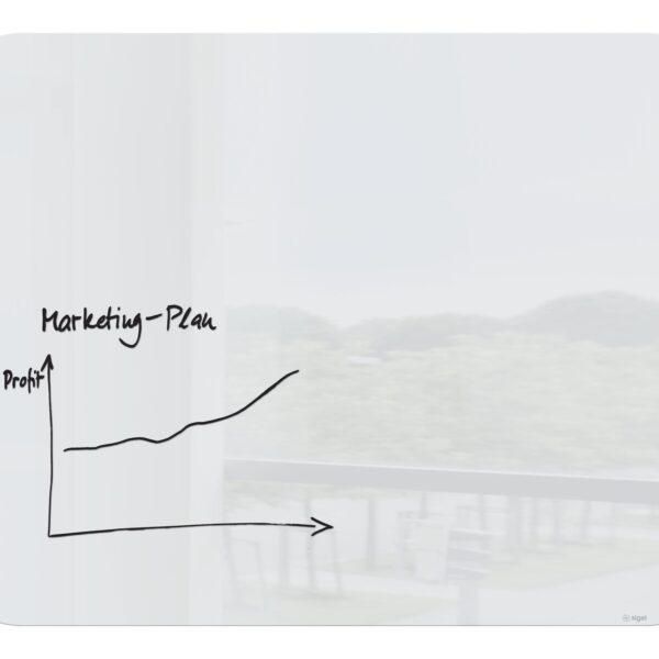 Sigel Artverum Magnetic Glass Board With Rounded Corners 1200x900mm - GL304