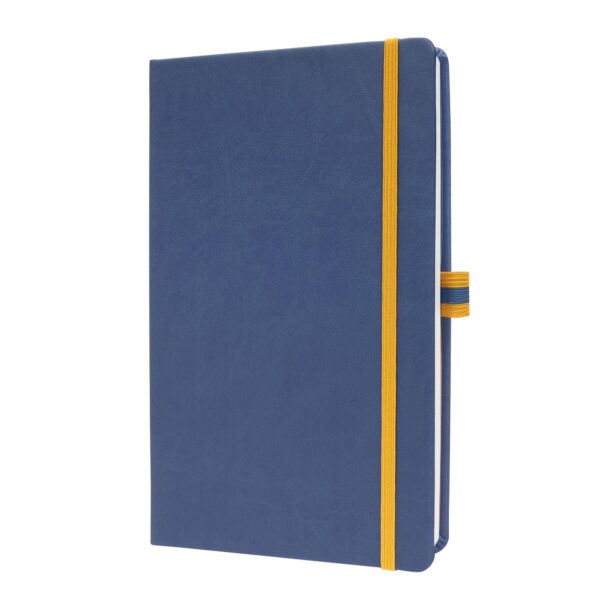 Sigel Linescape Notebook A5 148x213x16mm Hardcover PU 176 80gsm Ruled Pages 80gsm With Pen Loop & Elastic Fastener & 2 Ribbon Markers Blue - LS105