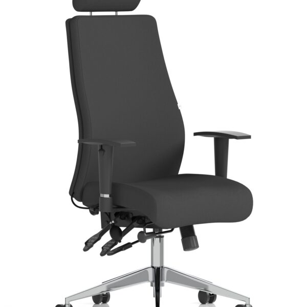 Onyx Black Fabric With Headrest With Arms OP000094