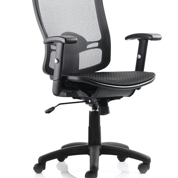 Palma Chair Black Mesh Back Black With Arms OP000104