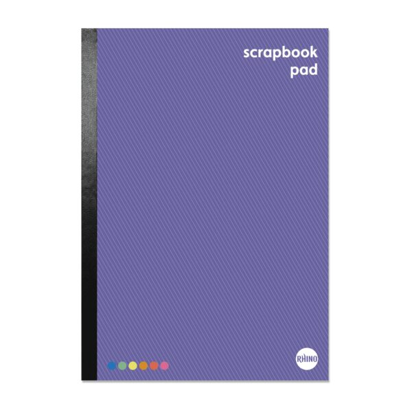 Rhino 13 x 9 A4+ Scrapbook 80 Page Multi-Coloured Sugar Paper (Pack 6) - SB2-8
