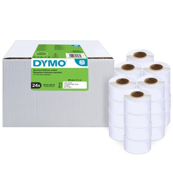 Dymo LabelWriter Standard Address Label 24x89mm 130 Labels Per Roll White (Pack 24) - S0722360