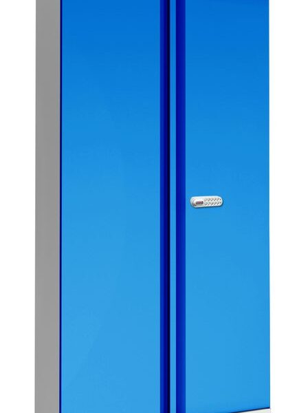 Phoenix SC Series 2 Door 4 Shelf Steel Storage Cupboard Grey Body Blue Doors with Electronic Lock SC1910GBE