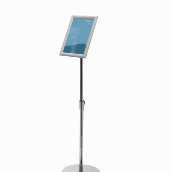 Deflecto Sign Holder Snap Frame Floor Standing A4 Landscape/Portrait Silver - SFA4SFS