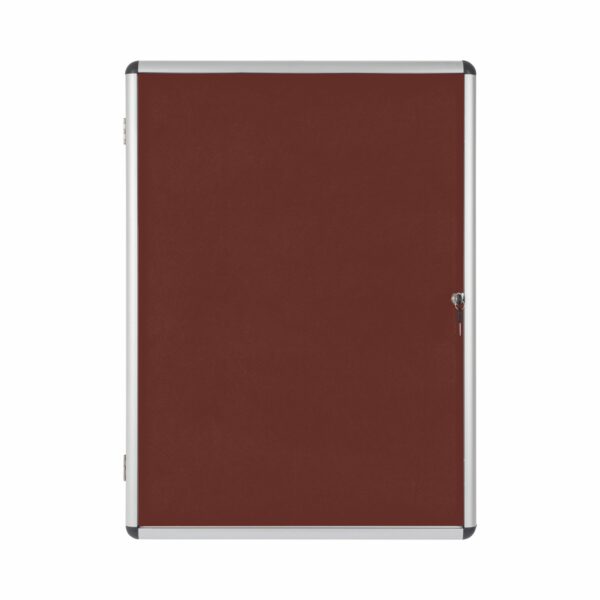 Bi-Office Enclore Burgundy Felt Lockable Noticeboard Display Case 9 x A4 720x981mm - VT630106150