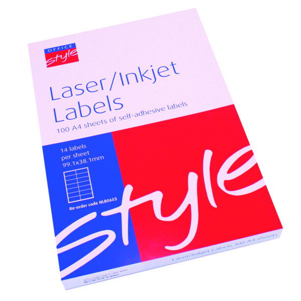 OfficeStyle A4 1Label Per Sheet Laser Labels 199x289mm 100 sheets per Pack