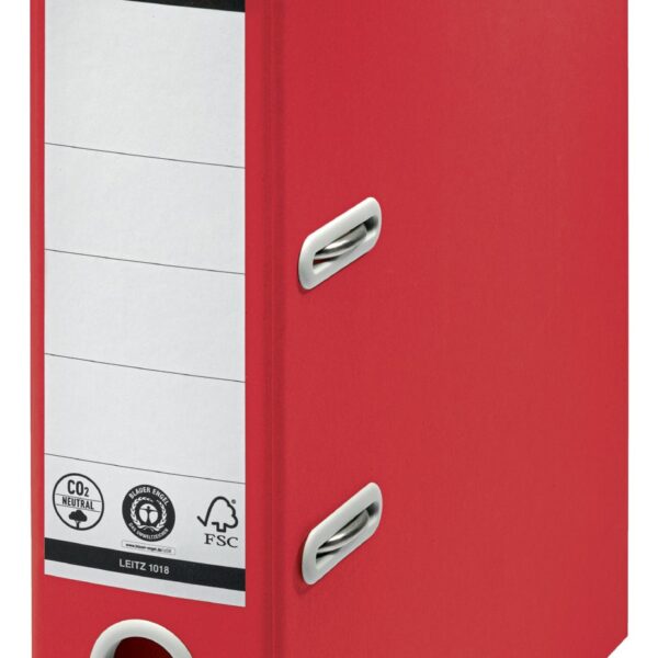 Leitz 180 Recycle Lever Arch File A4 80mm Spine Red 10180025