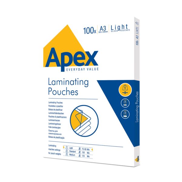 Apex Laminating Pouch A3 Light Duty 100