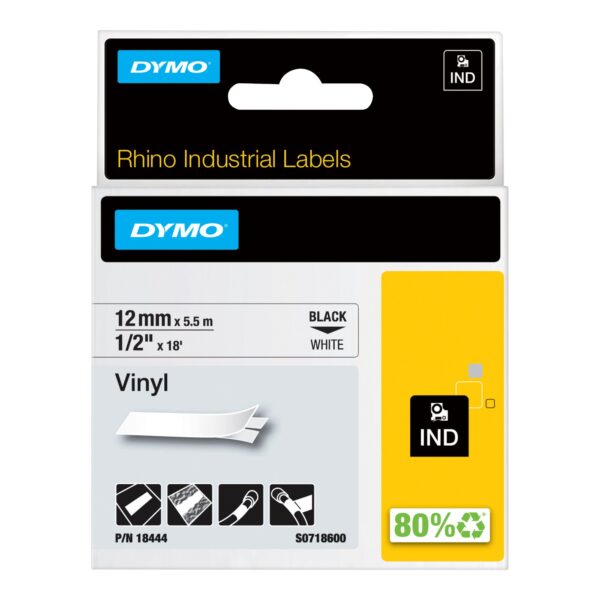 Dymo 18444/S0718600 Ribbon Vinyl black o