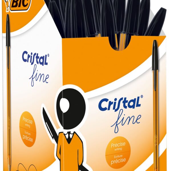 Bic Orange Ballpoint Pen 0.8mm Tip 0.30mm Line Black (Pack 50) - 872731