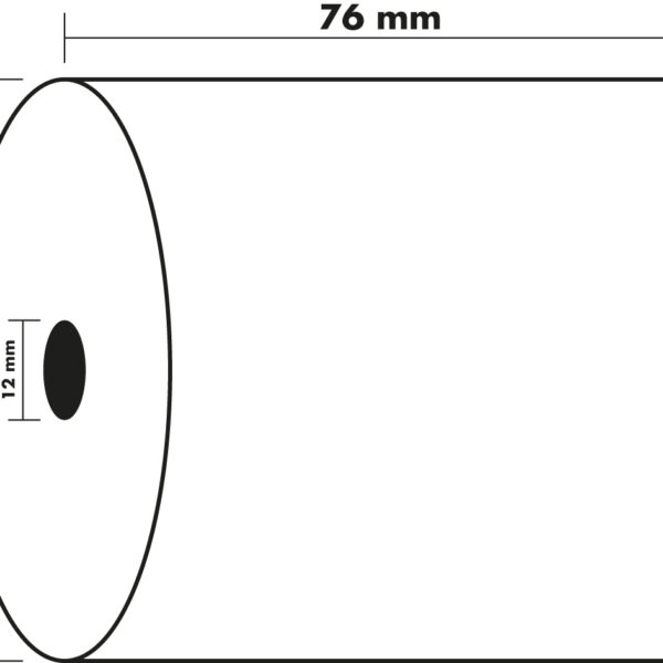 Exacompta Cash Register Roll 2 Ply 57gsm 76x70x12mm 25m White (Pack 10) - 40358E