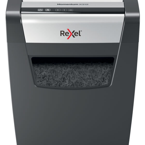 Rexel Momentum X312 Cross Cut Shredder 23 Litre 12 Sheet Black 2104572